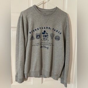 *AUTHENTIC* Disneyland Paris Embroidered Gray Sweatshirt